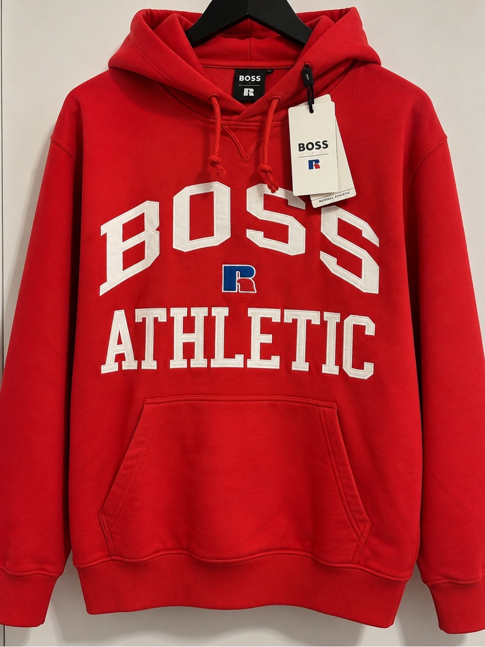 HUGO BOSS x Russell Athletic Safa Hoodie Sweatshirt Men's 3XL XXXL NWT Red